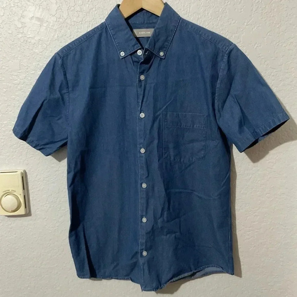 Everlane Men's Casual Button Down Shirt - Navy - Picture 2 of 5